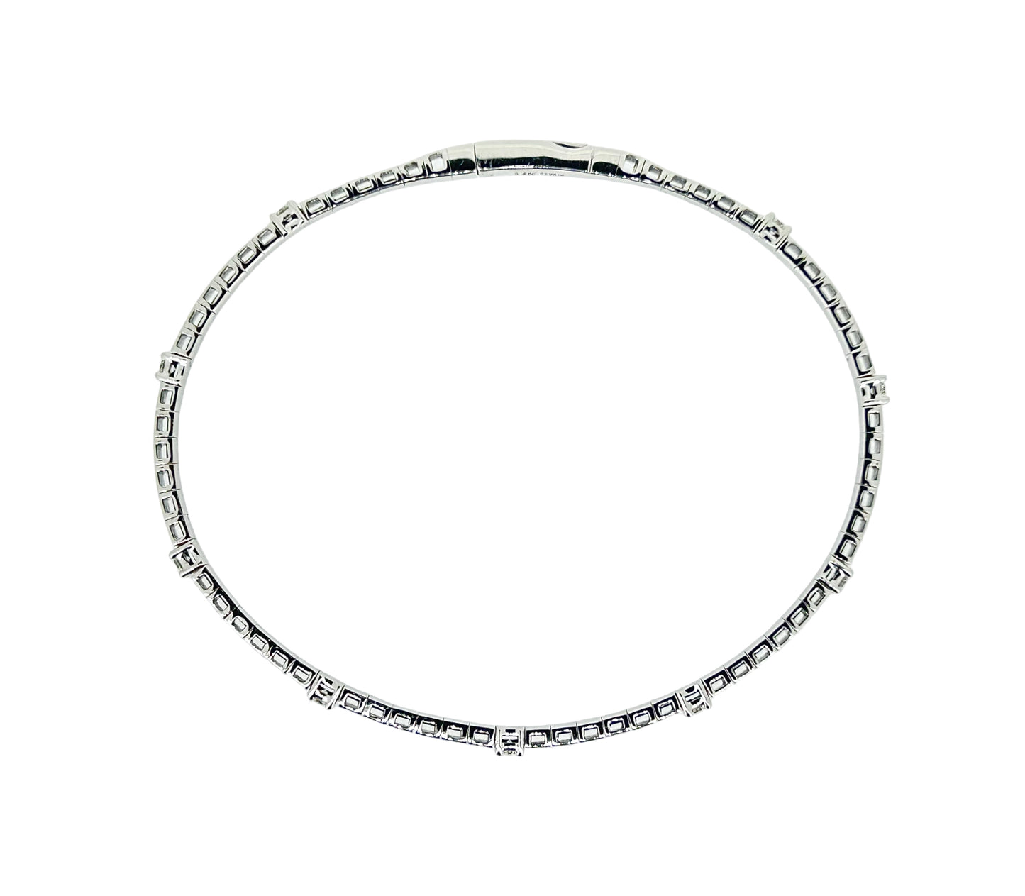 Diamond White Gold-Bezel Station Bangle - 0.32 Ct. Tw.