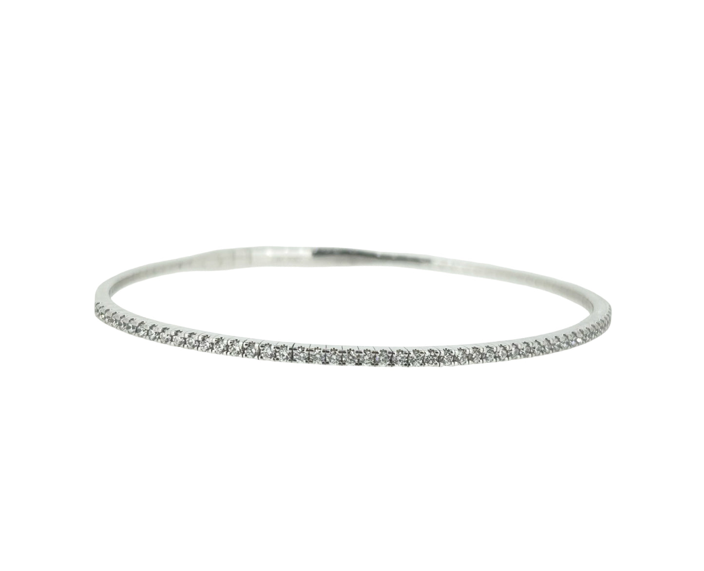 Diamond White Gold Half-Eternity Bangle - 0.70 Ct. Tw.