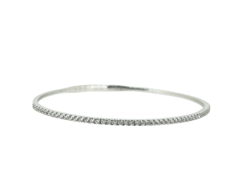 Diamond White Gold Half-Eternity Bangle - 0.70 Ct. Tw.