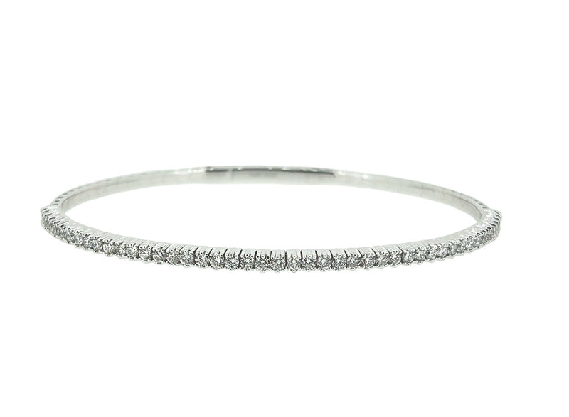 Diamond White Gold Half-Eternity Bangle - 1.00 Ct. Tw.