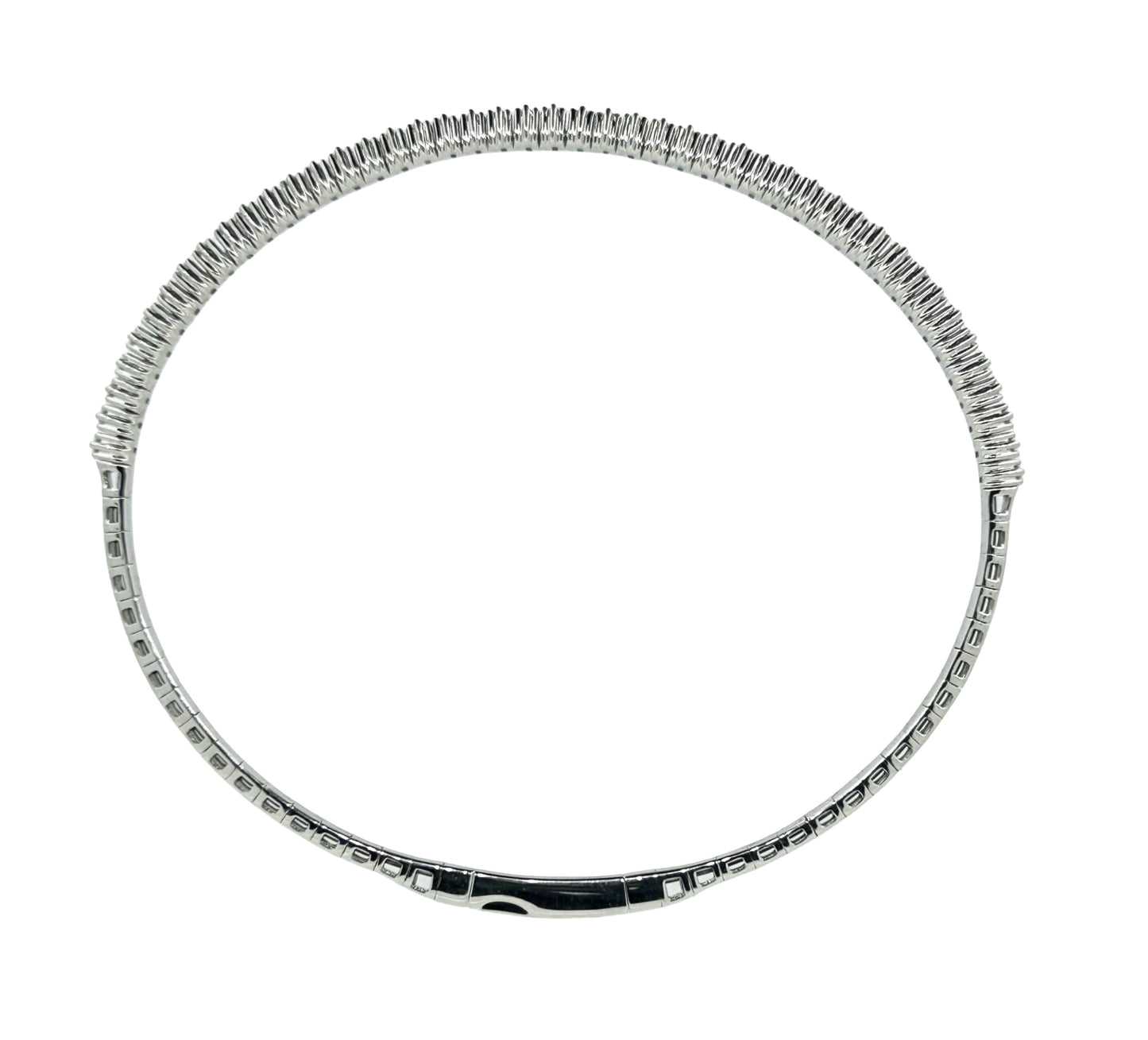 Diamond White Gold Half-Eternity Bangle - 1.00 Ct. Tw.