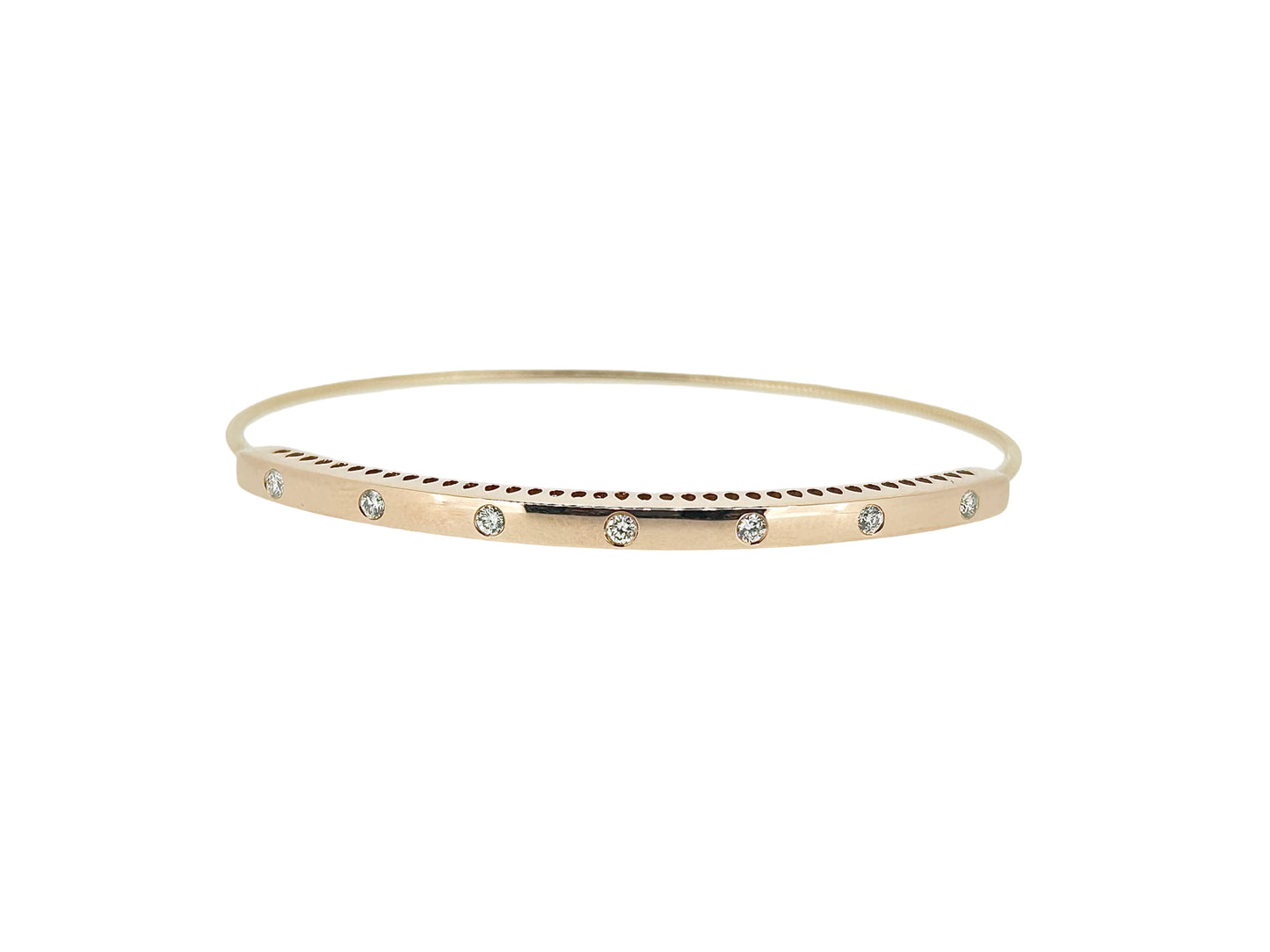 Diamond Rose Gold Gold Bezel-Set Bangle - 0.25 Ct. Tw.
