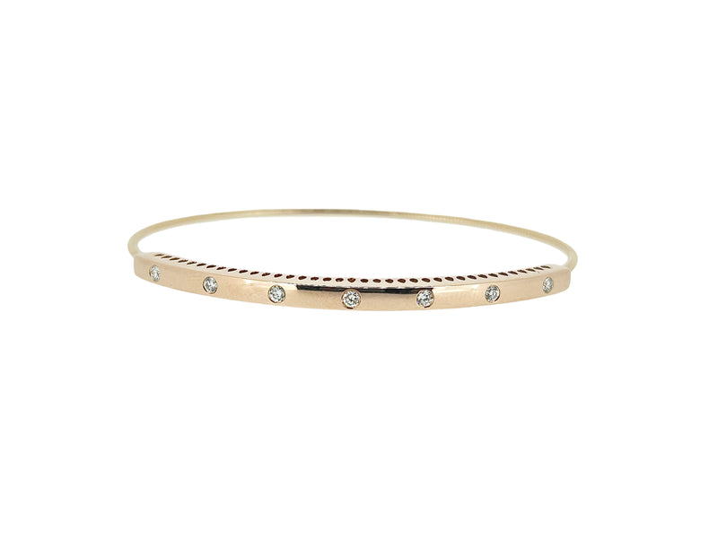 Diamond Rose Gold Gold Bezel-Set Bangle - 0.25 Ct. Tw.