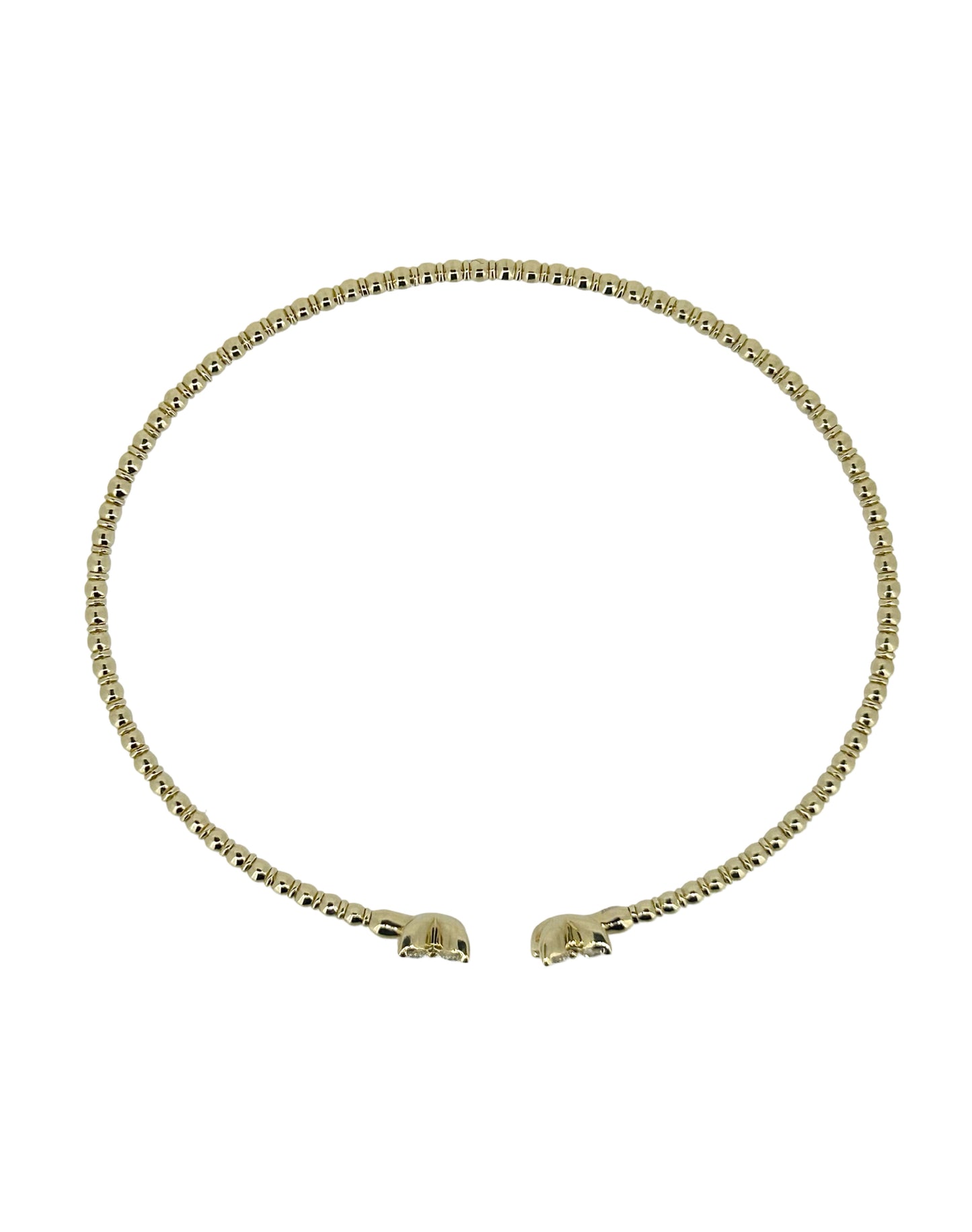 Diamond Yellow Gold Open Floral Bangle - 0.25 Ct. Tw.