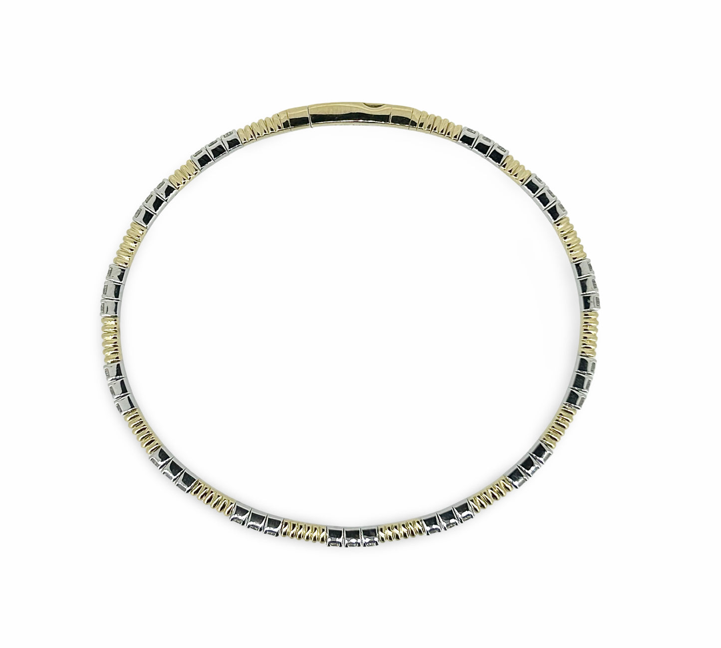 Diamond Two-Tone Alternating Bangle - 1.10 Ct. Tw.