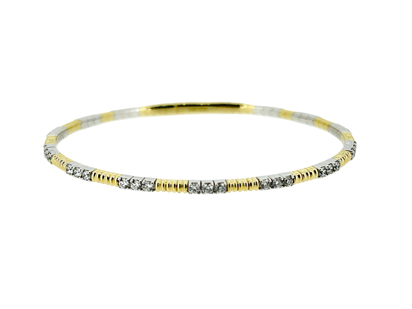 Diamond Two-Tone Alternating Bangle - 1.10 Ct. Tw.