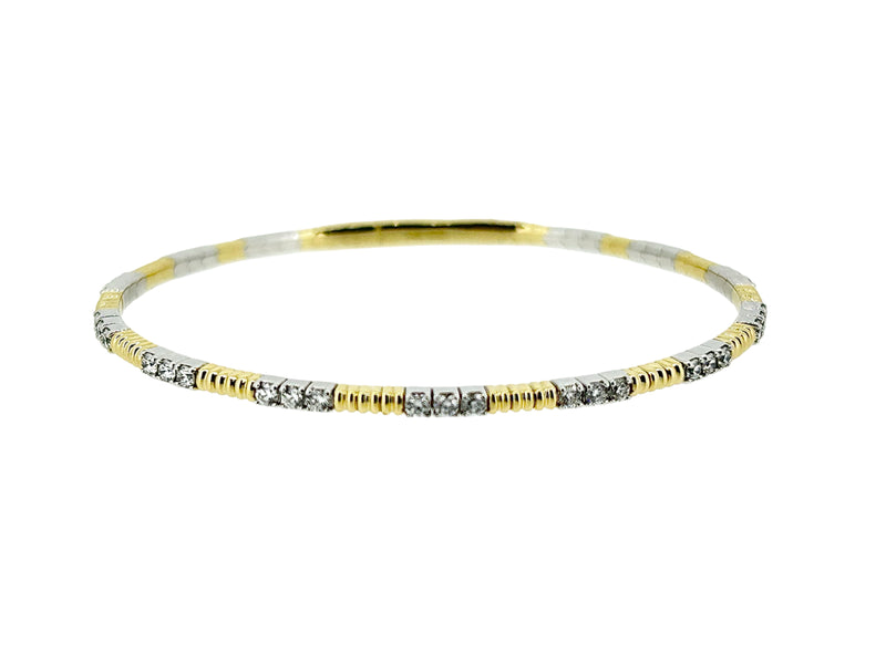 Diamond Two-Tone Alternating Bangle - 1.10 Ct. Tw.