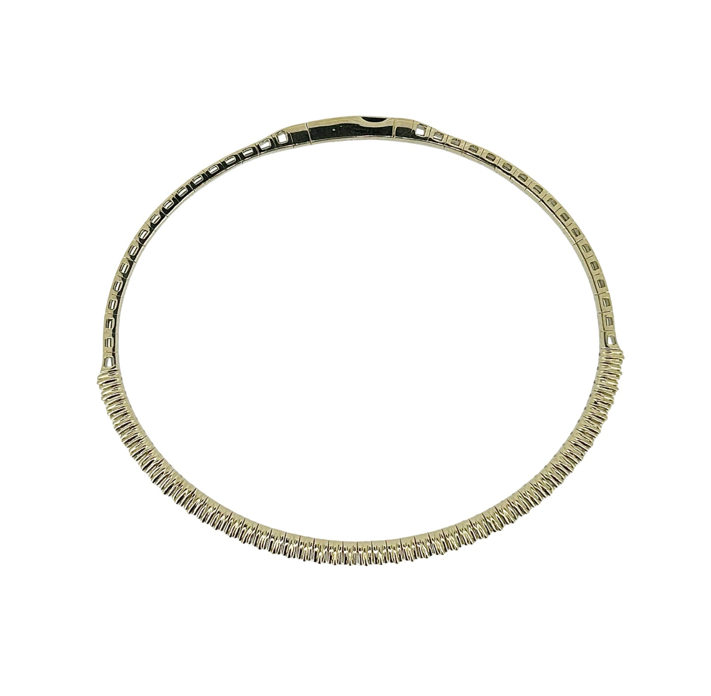 Diamond Yellow Gold Half-Eternity Bangle - 1.00 Ct. Tw.
