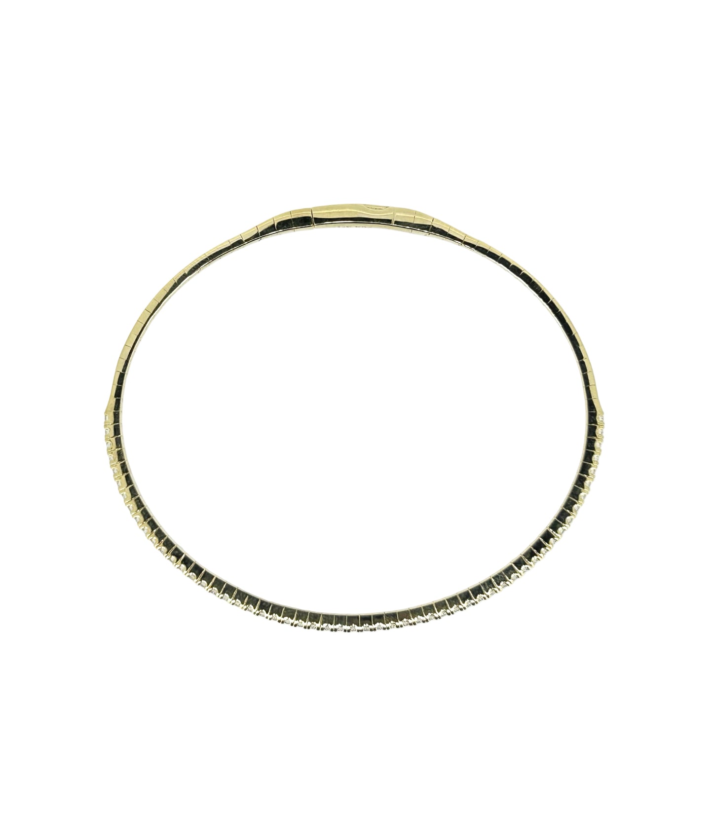 Diamond Yellow Gold Half-Eternity Bangle - 0.70 Ct. Tw.