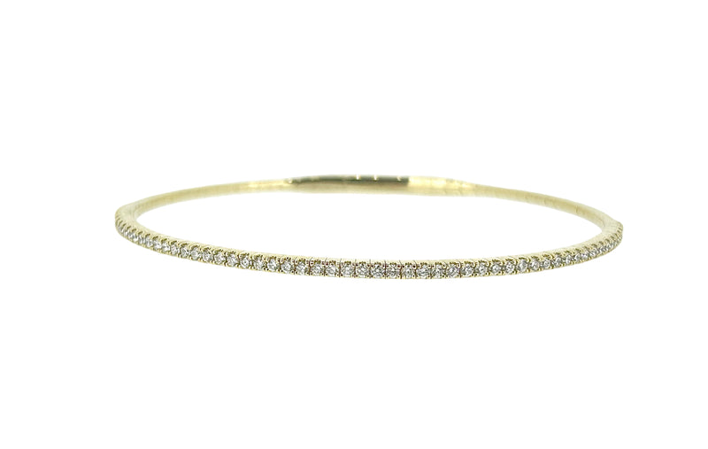 Diamond Yellow Gold Half-Eternity Bangle - 0.70 Ct. Tw.
