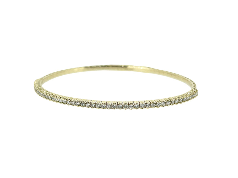 Diamond Yellow Gold Half-Eternity Bangle - 1.00 Ct. Tw.